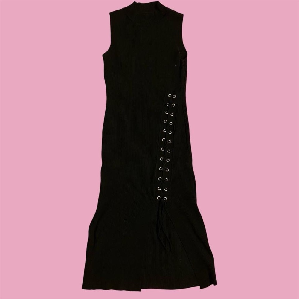 Black midi bodycon dress